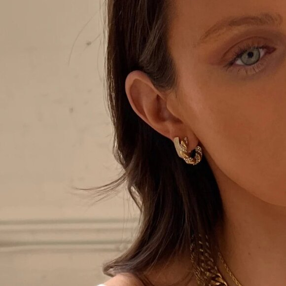 Waterproof Gold Earrings Tarnish Free 18k Gold PVD Plated Meivim Kavi Earrings - Picture 6 of 6